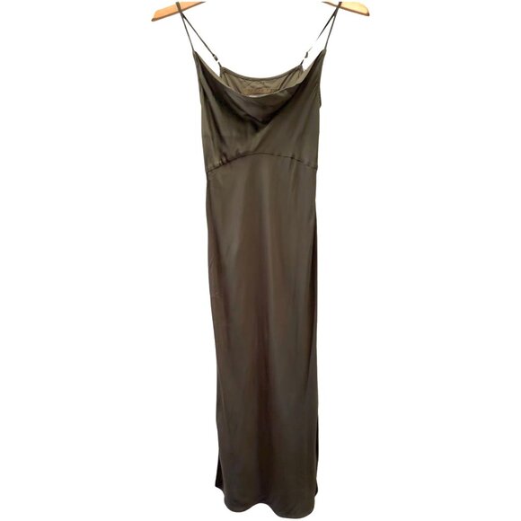 NWOT Anthropologie Elyse Cowl Neck Slip Dress in Moss Green, Size XS - Picture 4 of 8